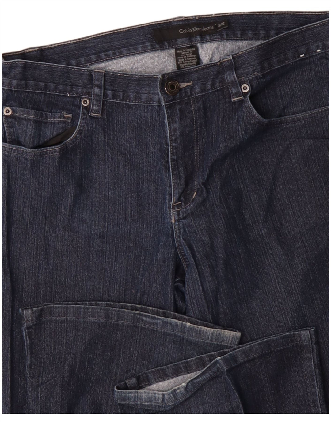 Calvin Klein Γυναικεία Bootcut Τζιν US 12 Large W34 L31 Navy Blue Cotton
