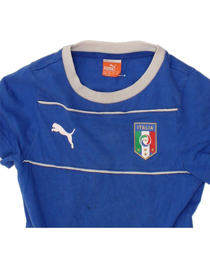 PUMA Boys Graphic T-Shirt Top 3-4 Years 2XS Blue Vintage Puma and Second-Hand Puma from Messina Hembry 