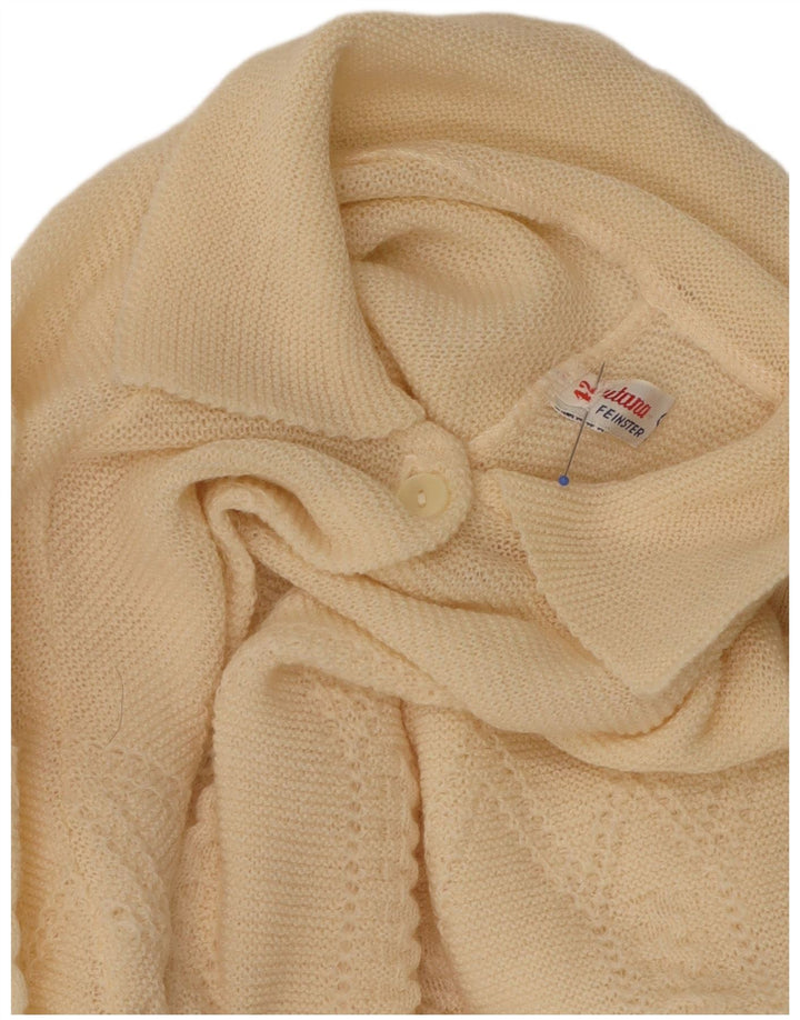 Γυναικείο πουλόβερ με ζακέτα VINTAGE Crop IT 42 Μαλλί Merino Medium Yellow