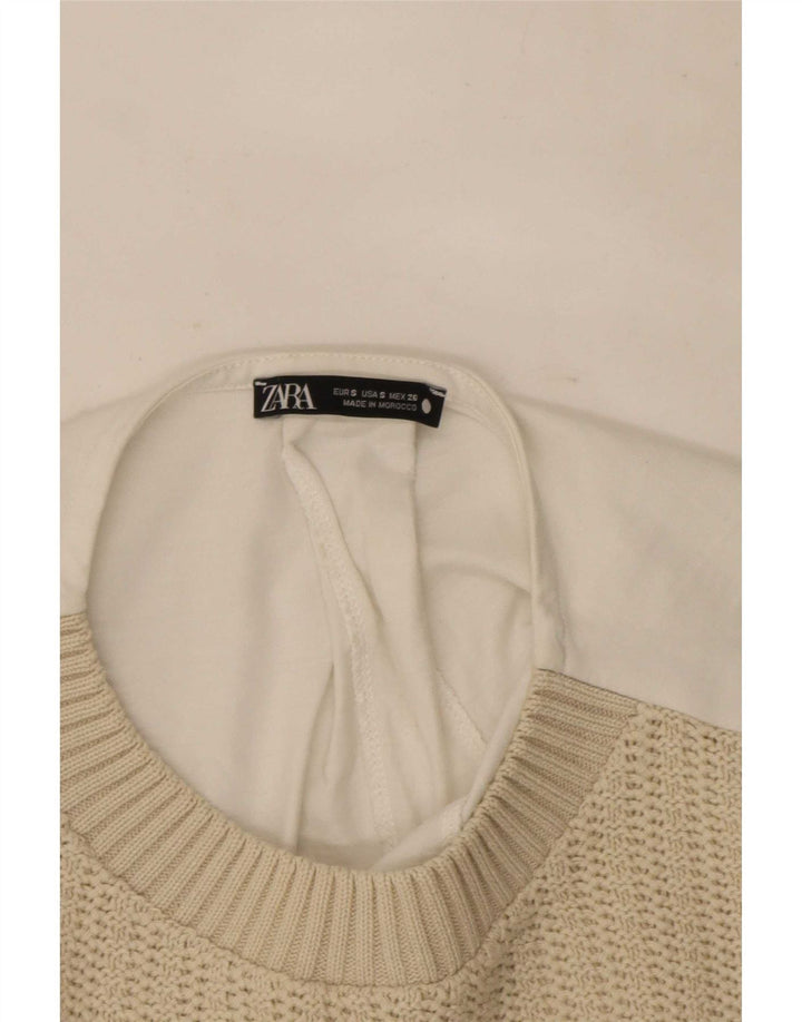 Zara Γυναικεία Αμάνικη Μπλούζα Τοπ UK 10 Small πολύχρωμα Colourblock