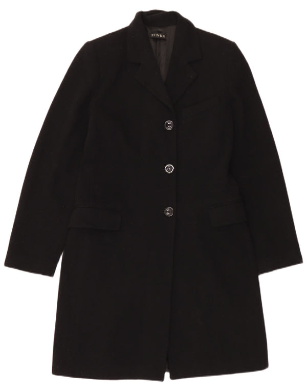 Pinko Womens Overcoat UK 10 Small Black Wool