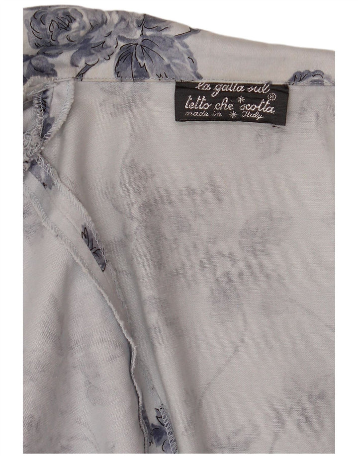 Vintage Γυναικείο μπουφάν Bolero 14 Κουμπιού UK 14 Medium Blue Floral