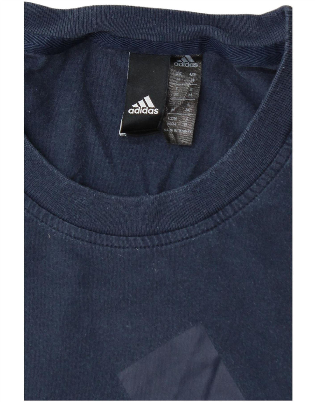 ADIDAS Mens Graphic T-Shirt Top Medium Navy Blue Cotton