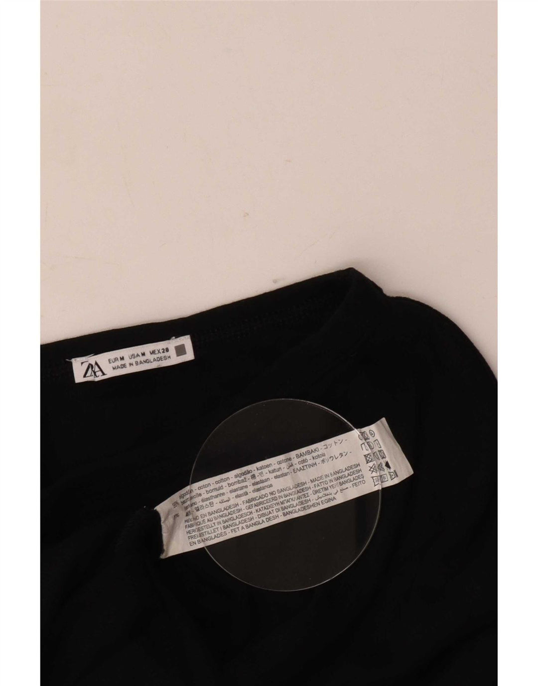 Zara Γυναικείο τοπ μακρυμάνικο UK 12 μεσαίο μαύρο βαμβακερό