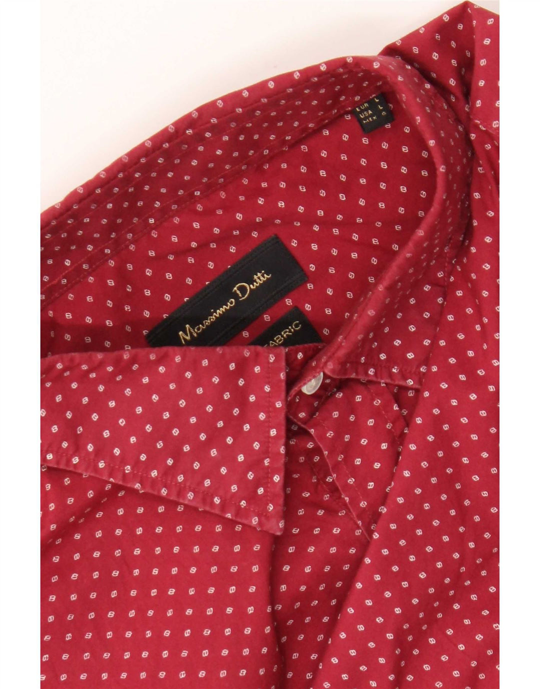 Ανδρικό πουκάμισο Massimo Dutti με μεγάλο μπορντό στίγμα