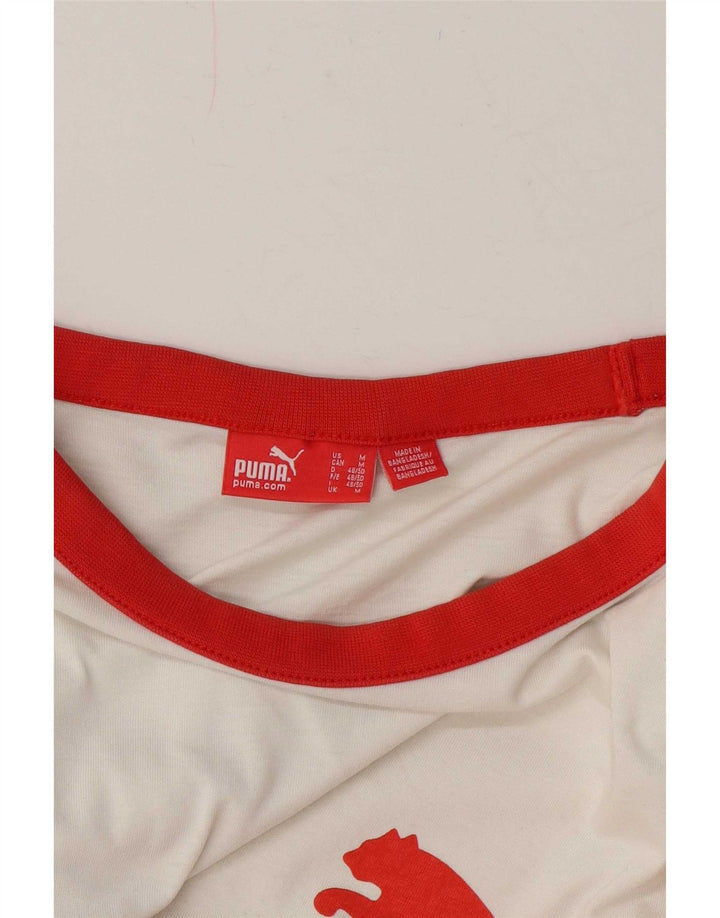 Ανδρικό γραφικό μπλουζάκι Puma Top μεσαίο λευκό χρώμα