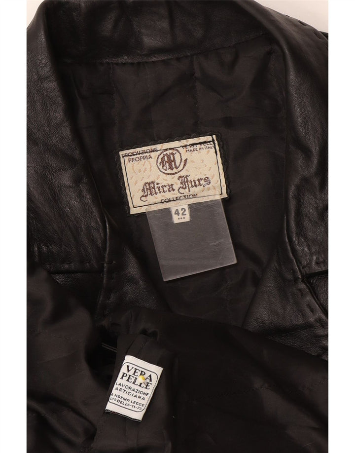 Mira Furs Γυναικείο Δερμάτινο Παλτό IT 42 Medium Black Leather