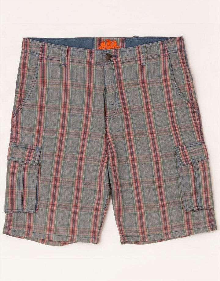 Sundek Ανδρικό σορτς Cargo Medium W33 Blue Check Cotton