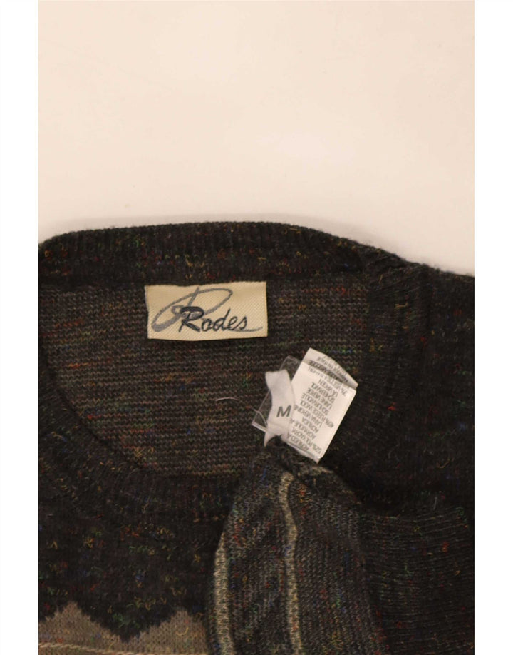 Ανδρικό πουλόβερ Rodes Crew Neck Jumper Medium Grey Geometric Acrylic