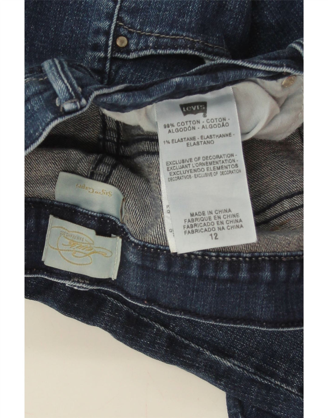 LEVI'S Γυναικείο Capri Jeans US 12 Large W32 L19 Navy Blue Cotton