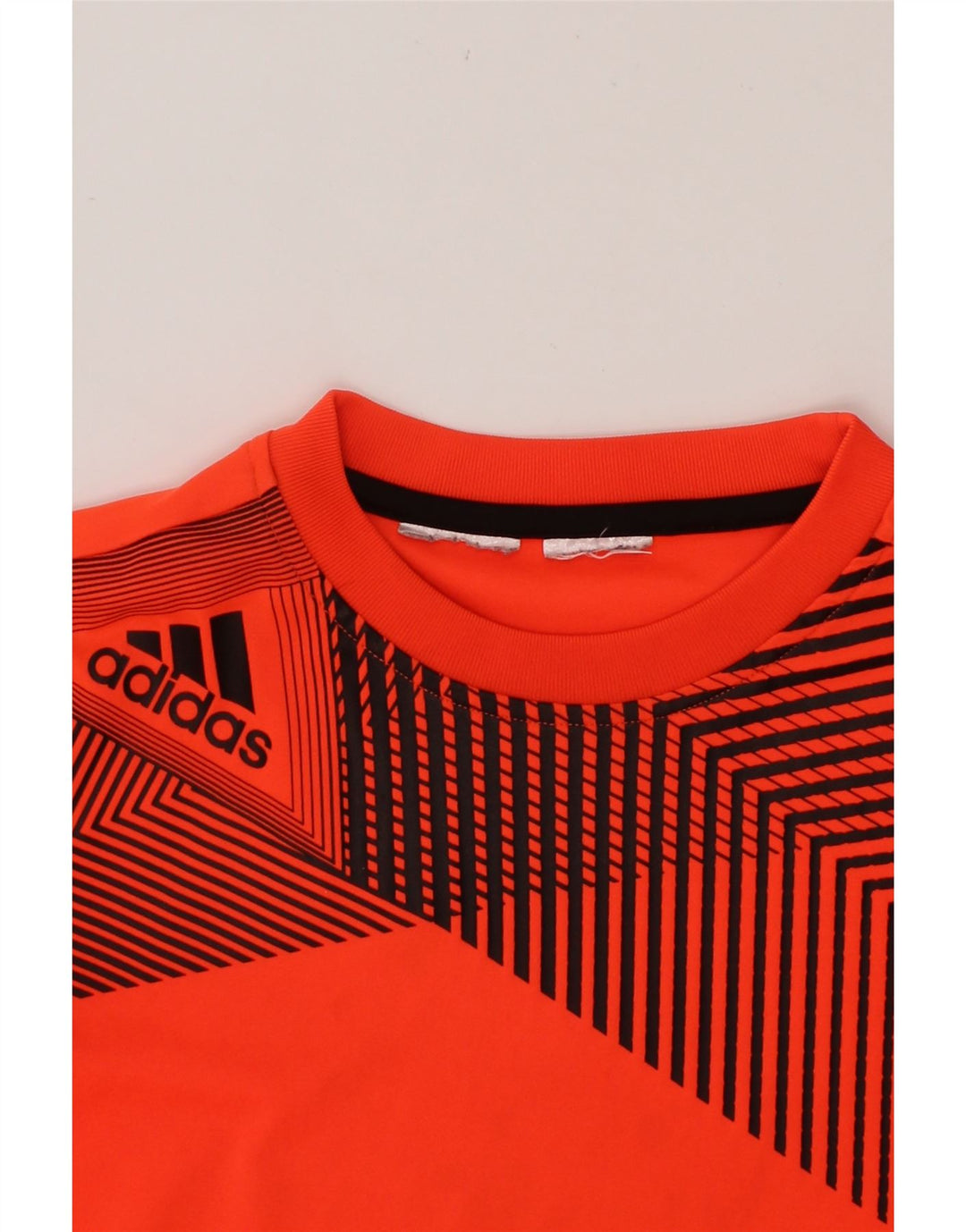 ADIDAS Boys T-Shirt Top 9-10 Years Red Striped Vintage Adidas and Second-Hand Adidas from Messina Hembry 