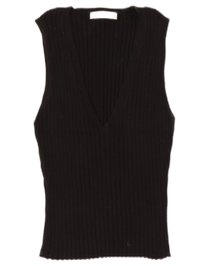 Zara Γυναικείο Γιλέκο Tank Top UK 14 Large Black