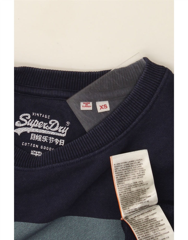 Ανδρικό γραφικό φούτερ Superdry Jumper XS Navy Blue Cotton