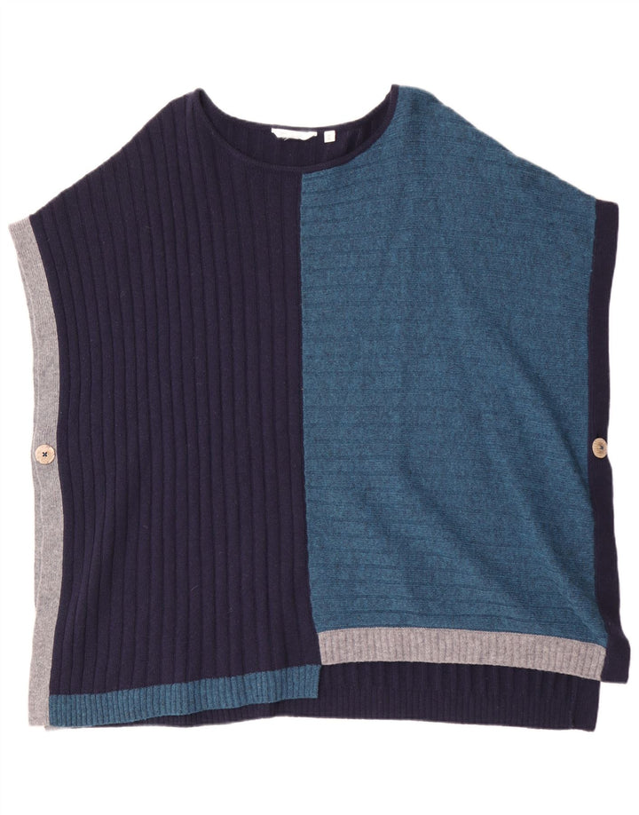 White Stuff Γυναικείο Poncho Jumper UK 16 Large Navy Blue Colourblock