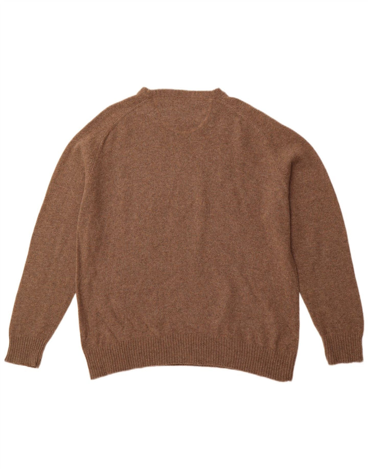 Ανδρικό πουλόβερ ABRAMS Crew Neck Jumper 2XL Καφέ Lambswool