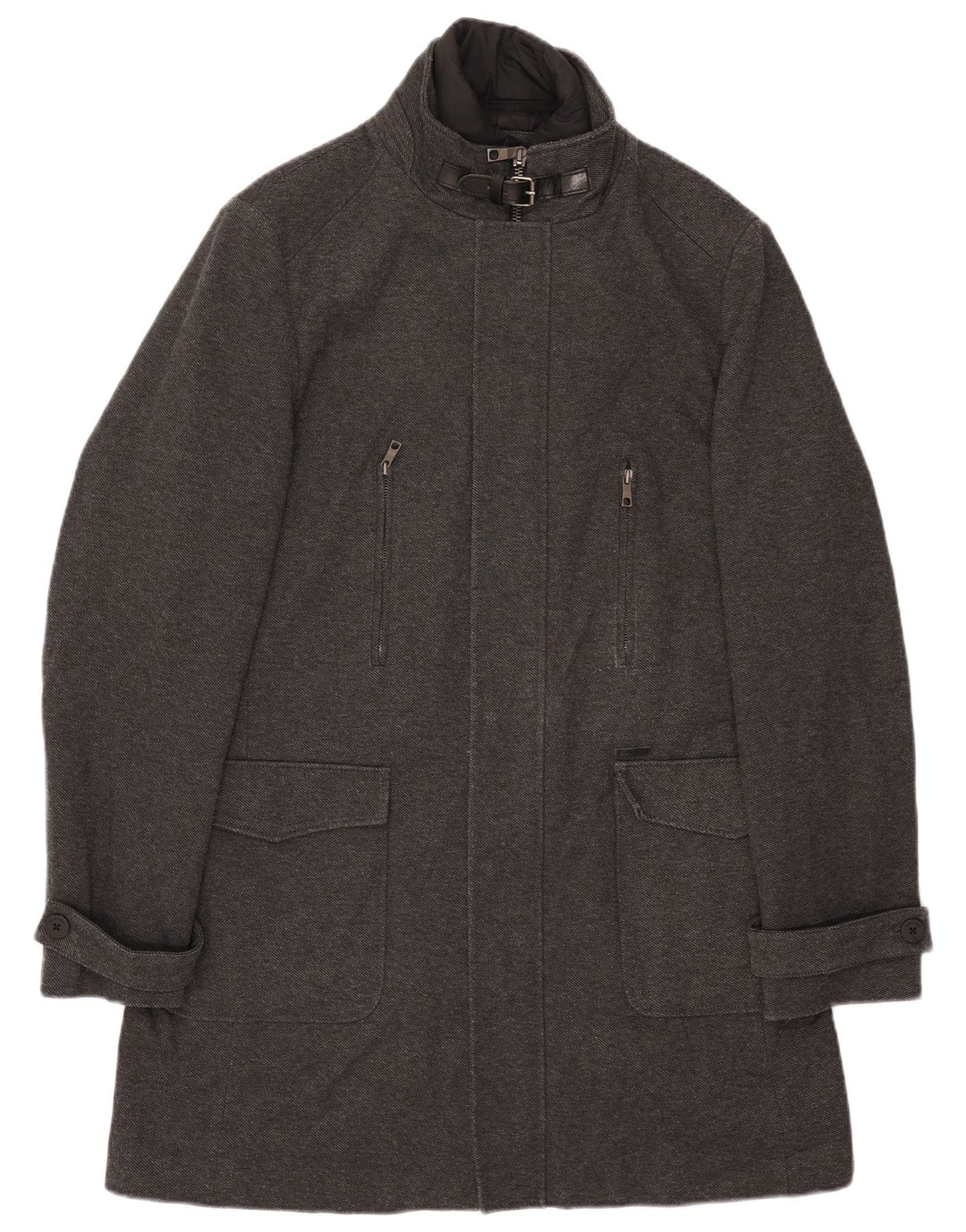 Ανδρικό παλτό ZARA UK 42 XL Γκρι Πολυεστέρας