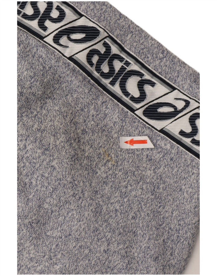 ASICS Mens Graphic Tracksuit Trousers Medium Navy Blue Flecked Cotton