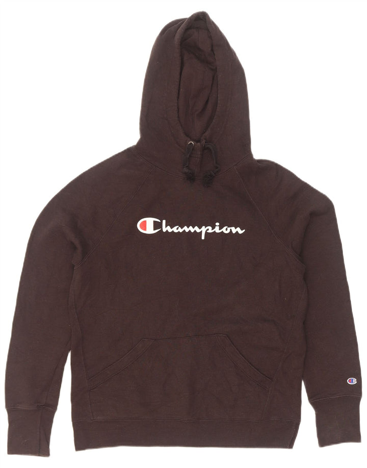 Champion Mens Graphic Hoodie Jumper XS Black Polyester