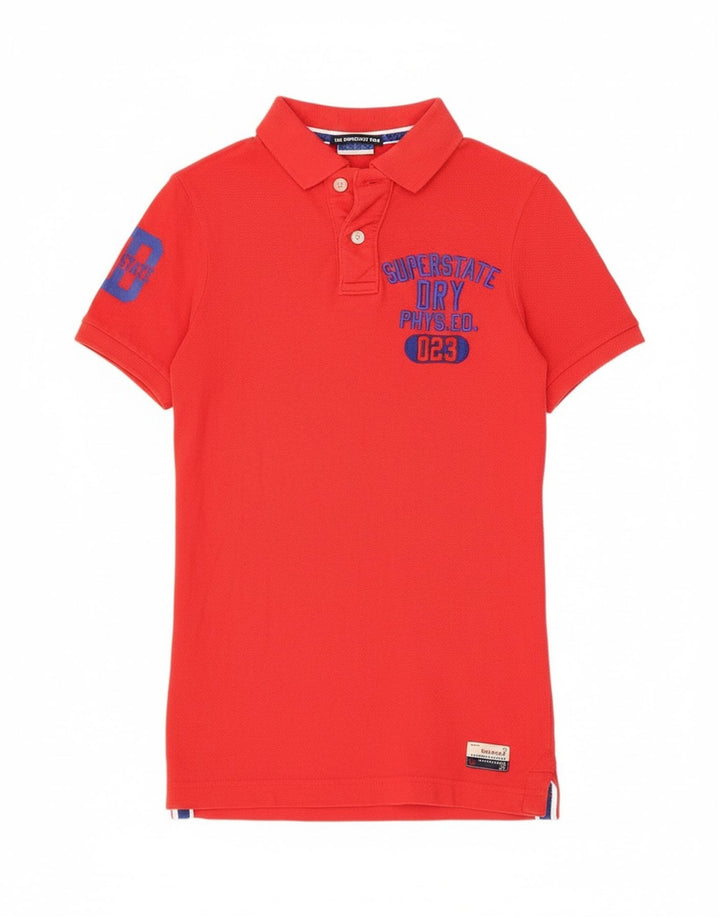 Ανδρικό γραφικό πόλο μπλουζάκι Superdry, μικρό κόκκινο βαμβακερό