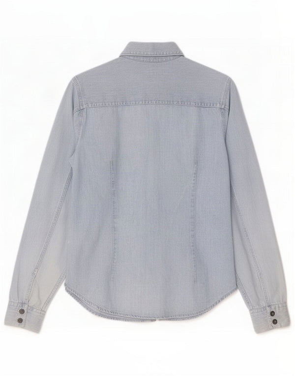Calvin Klein Jeans Womens Denim Shirt UK 10 Small Blue Cotton
