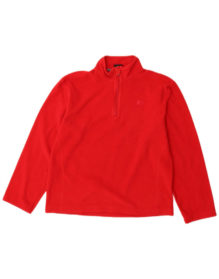 STARTER Boys Zip Neck Fleece Jumper 15-16 ετών 2XL Red Polyester