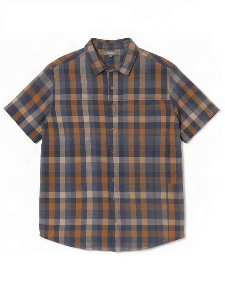 Ανδρικό πουκάμισο Mountain Warehouse XL Navy Blue Check Cotton