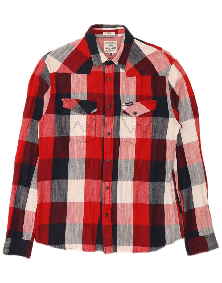 Ανδρικό φανελένιο πουκάμισο Wrangler με κανονική εφαρμογή, μικρό κόκκινο βαμβακερό