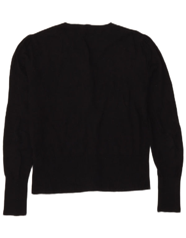 Oasis Womens Cardigan Sweater UK 14 Medium Black Cotton