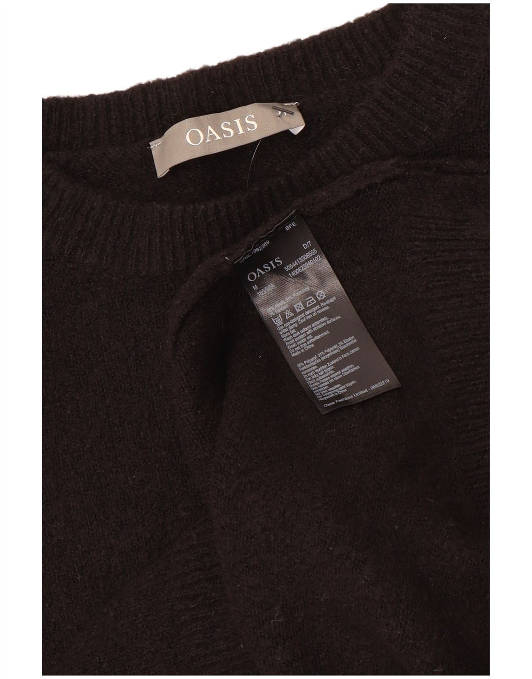 Γυναικείο Oasis Crop Boat Neck Jumper UK 14 Medium Μαύρο Πολυακρυλικό