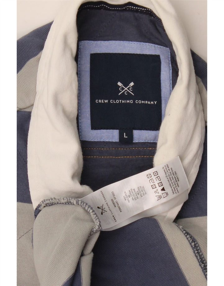 ΕΝΔΥΜΑΤΑ ΠΛΗΡΩΜΑΤΟΣ Ανδρικό μακρυμάνικο μπλουζάκι ράγκμπι πόλο μεγάλο γκρι ριγέ