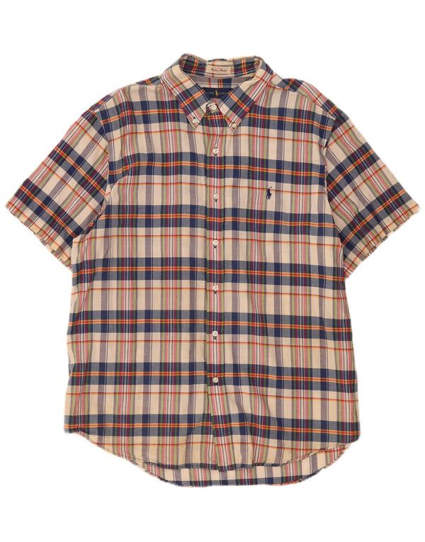 Ανδρικό κοντομάνικο πουκάμισο Ralph Lauren 2XL Μπεζ βαμβακερό