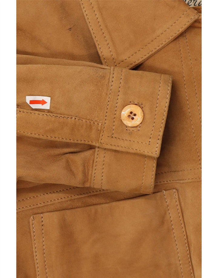Γυναικείο Suede Jacket VINTAGE Loose Fit UK 18 XL Δερμάτινο καφέ