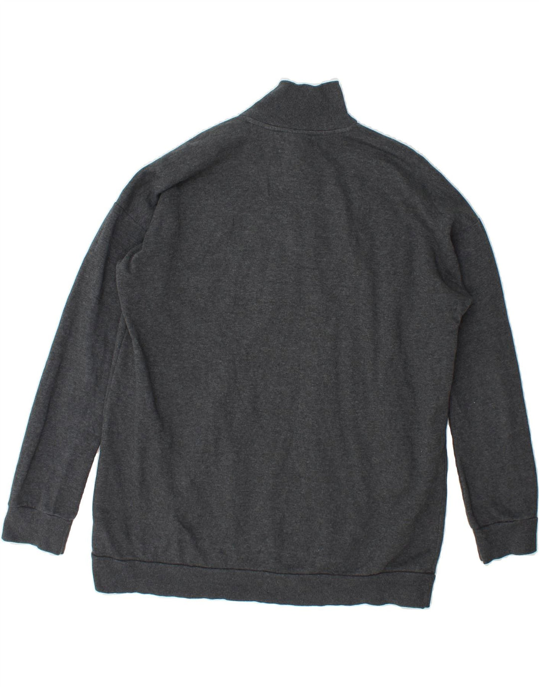 ADIDAS Womens Oversized Zip Neck Sweatshirt Jumper UK 16/18 Large Grey Vintage Adidas and Second-Hand Adidas from Messina Hembry 