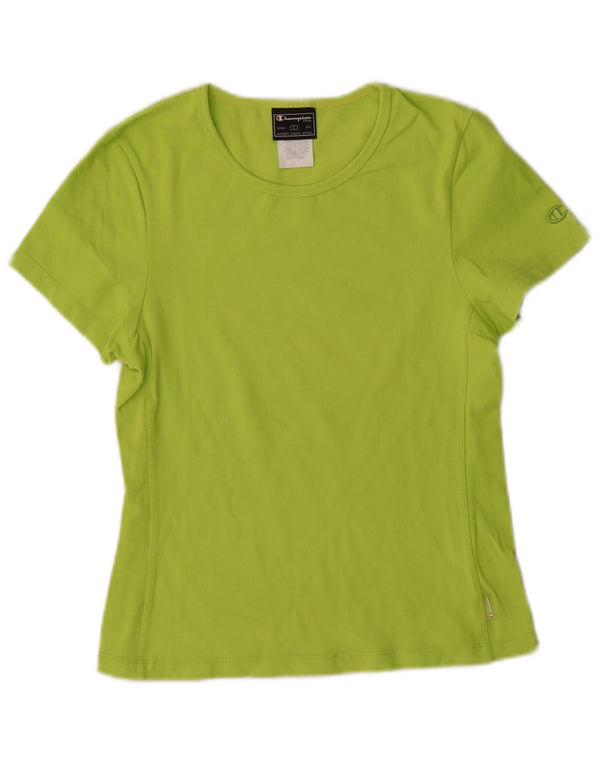 Champion Women T-Shirt Top UK 14 Large Green Polyester