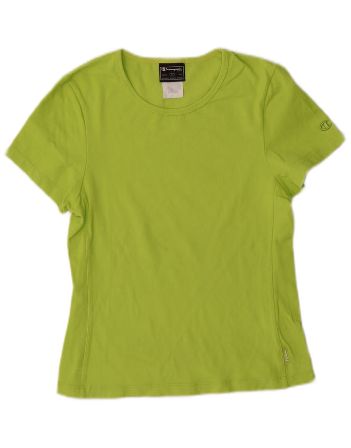 Champion Women T-Shirt Top UK 14 Large Green Polyester