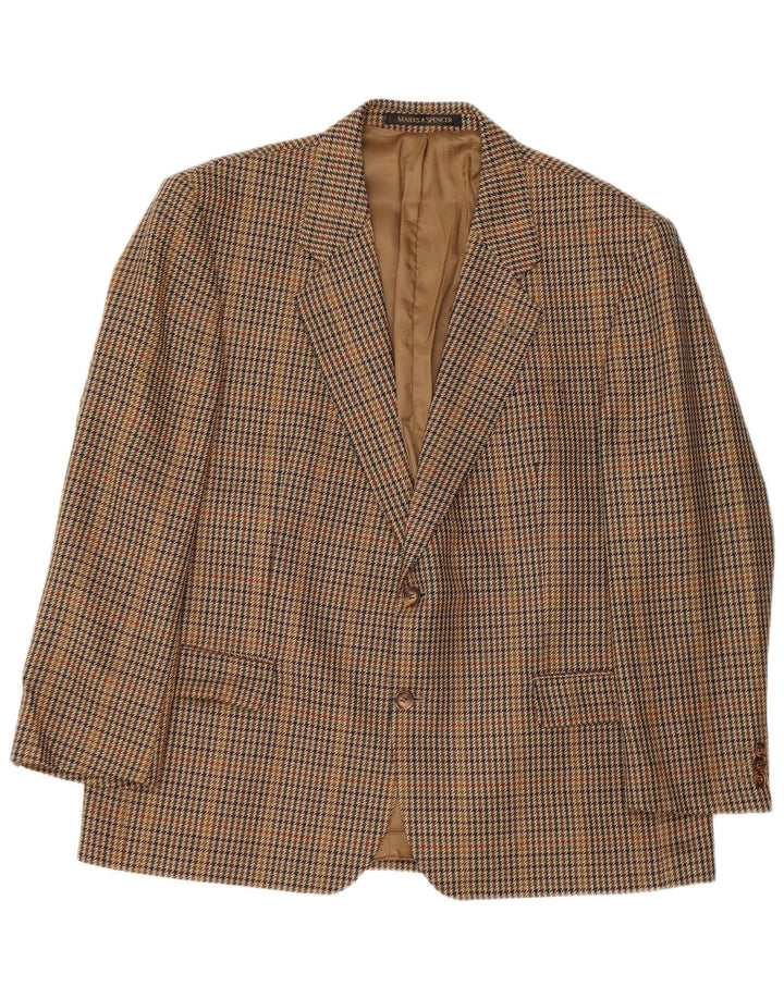Marks & Spencer Ανδρικό σακάκι σακάκι με 2 κουμπιά UK 44 2XL καφέ Houndstooth