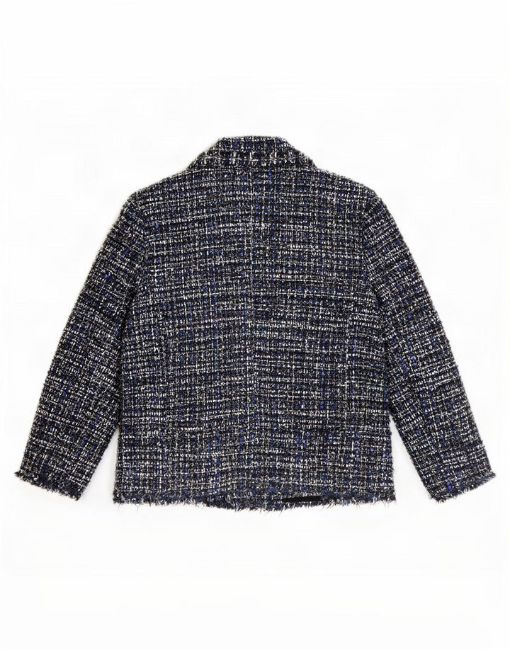 Zara Γυναικείο σακάκι blazer με 4 κουμπιά UK 12 Medium Blue Flecked