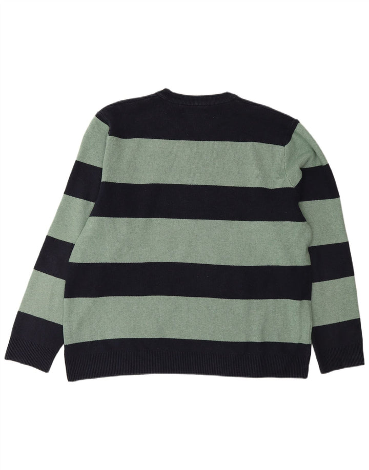 Marks & Spencer Ανδρικό πουλόβερ με λαιμόκοψη XL Navy Blue ριγέ