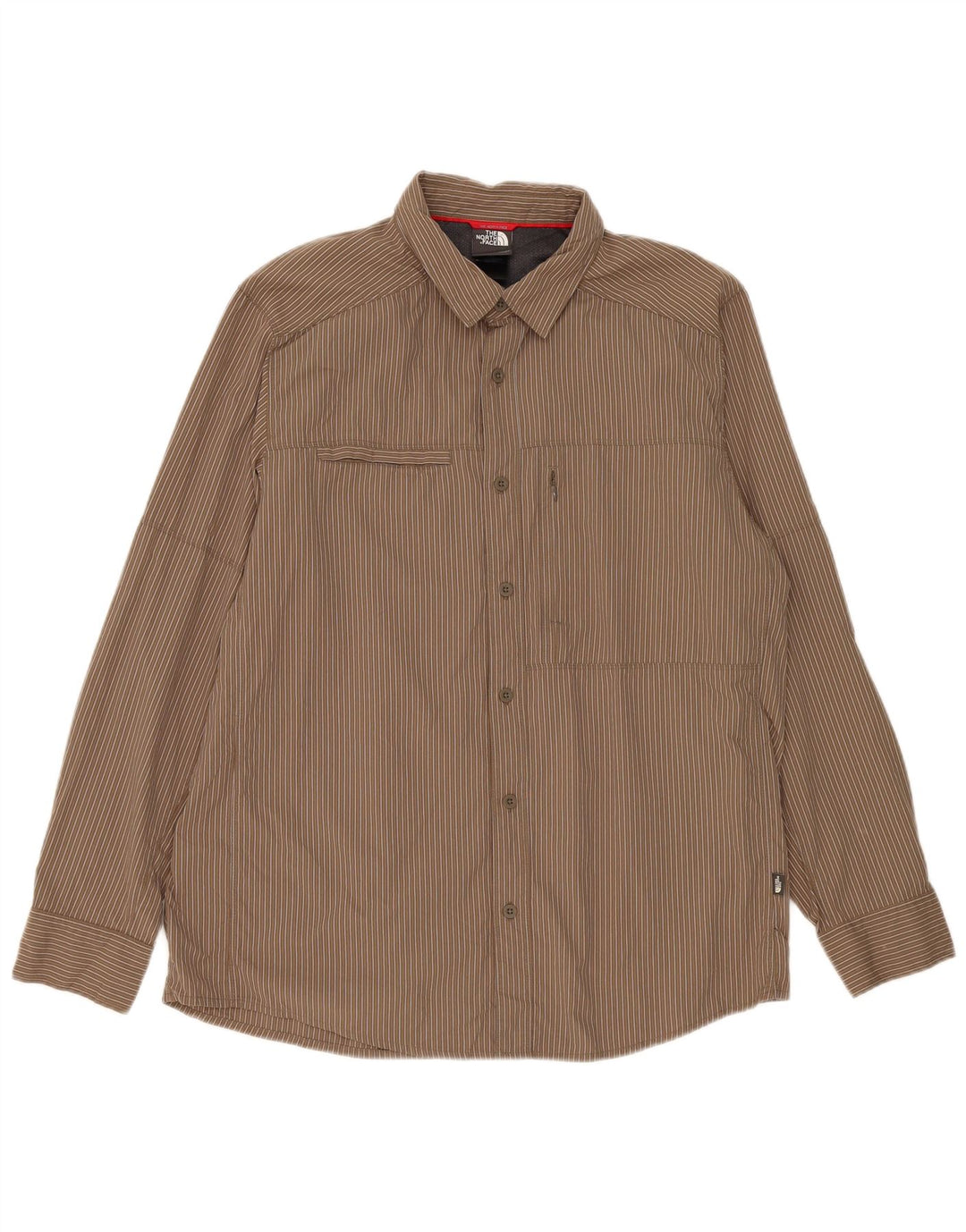Ανδρικό πουκάμισο North Face με μεγάλο νάιλον καφέ pinstripe