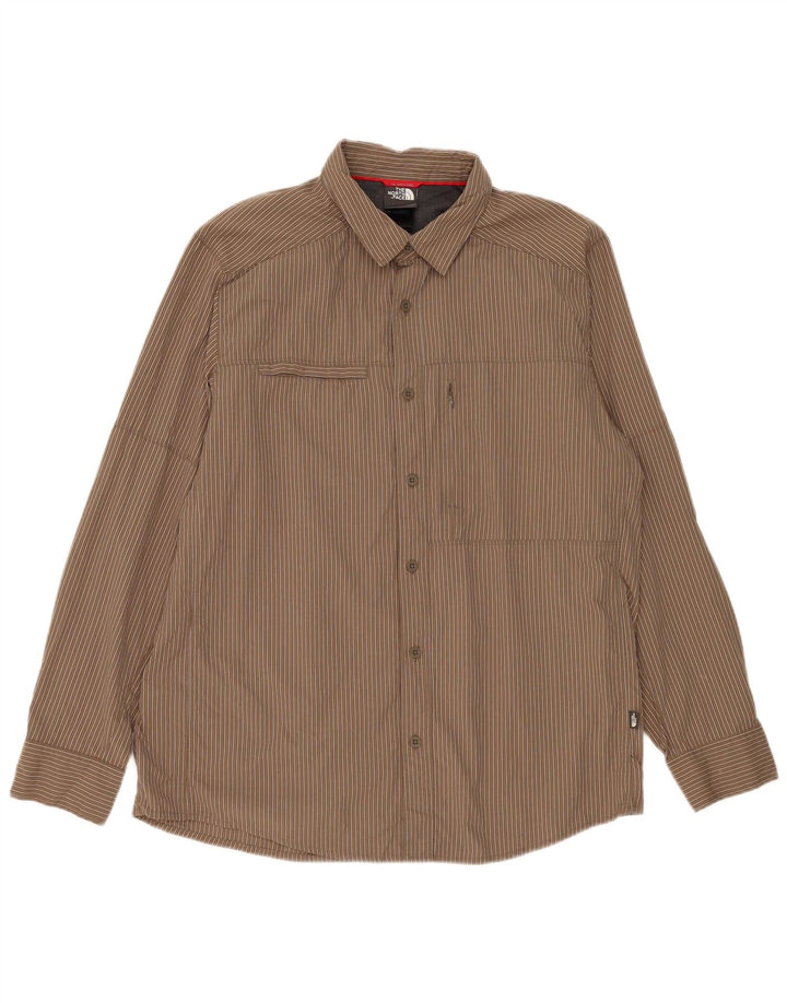 Ανδρικό πουκάμισο North Face με μεγάλο νάιλον καφέ pinstripe