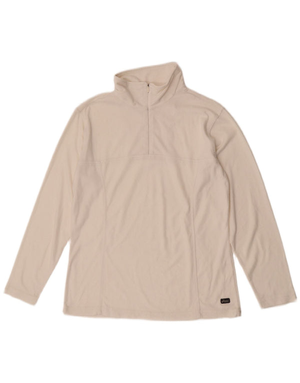 Asics Γυναικείο φερμουάρ Fleece Jumper UK 14 Medium White Polyester