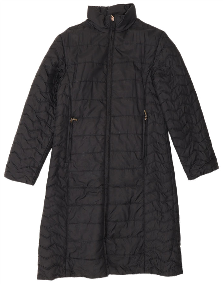 Zara Γυναικείο παλτό UK 14 Large Black Nylon