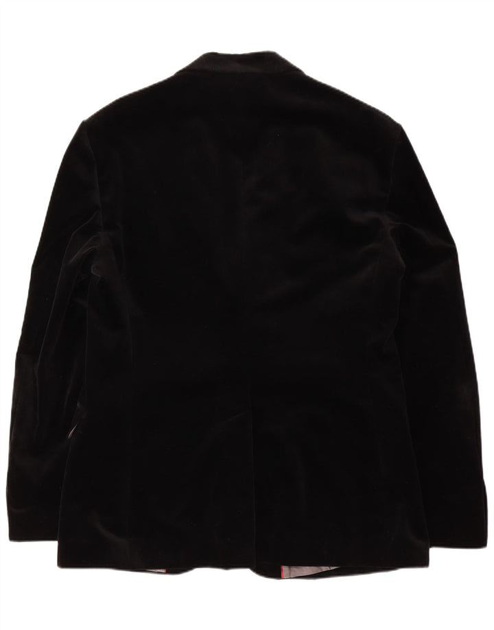 Sisley Ανδρικό βελούδινο σακάκι 2 κουμπιών IT 52 XL μαύρο βαμβακερό