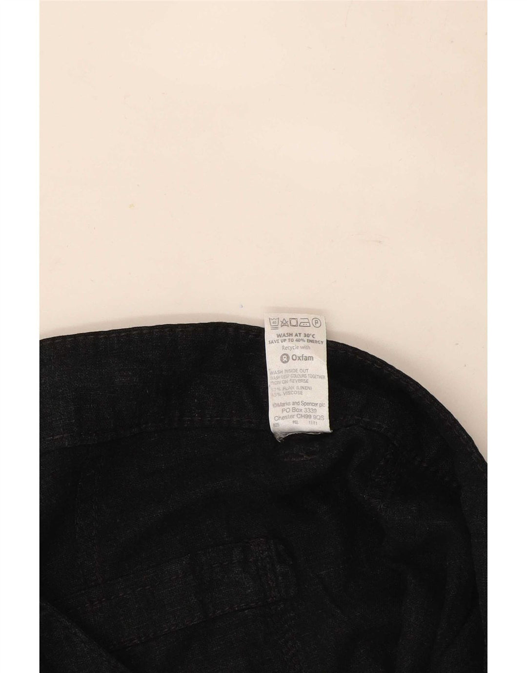 Marks & Spencer Γυναικείο Παντελόνι Capri UK 12 Medium W32 Μαύρο λινό