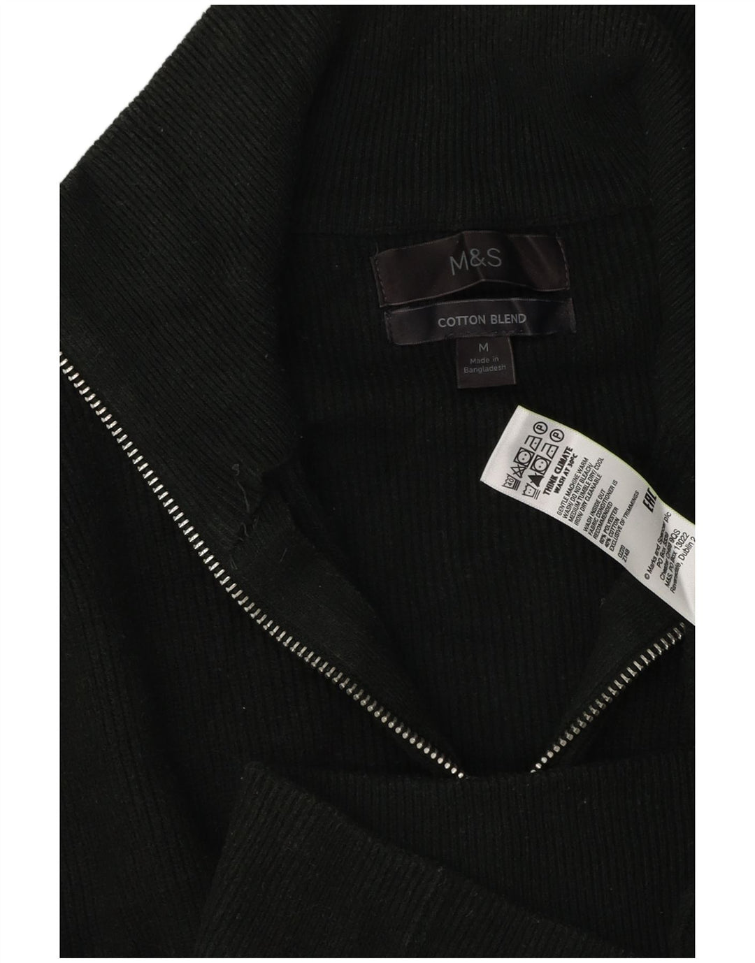 Ανδρικό πουλόβερ με ζακέτα Marks & Spencer, μεσαίο πράσινο βαμβακερό