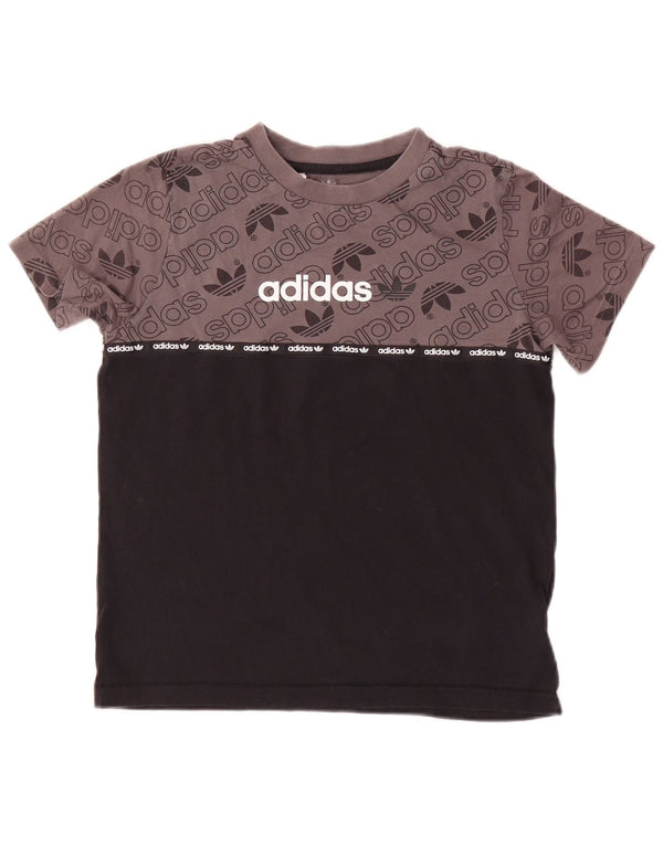 Γραφικό μπλουζάκι Adidas Boys Top 11-12 ετών γκρι χρώματος βαμβακερό