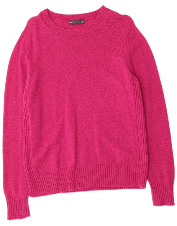 Marks & Spencer Γυναικείο πουλόβερ με λαιμόκαυστο UK 14 Large Pink Lambswool