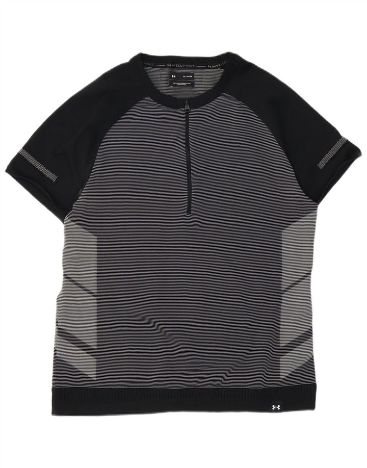 Ανδρικό T-Shirt UNDER Armour Top XL Μαύρο ρίγες πολυεστέρας