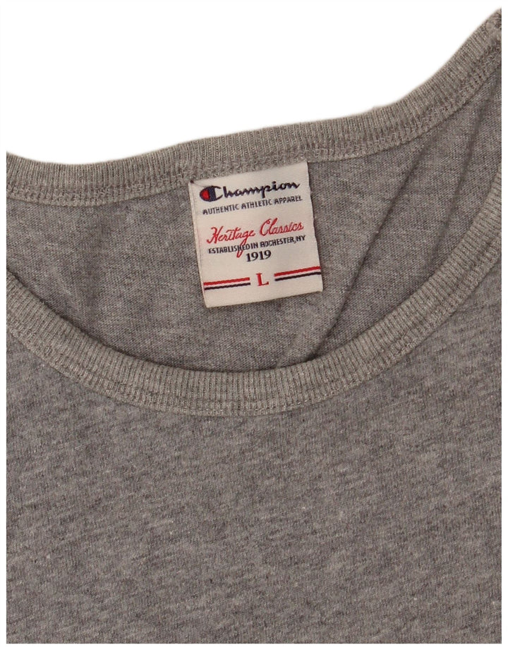 CHAMPION Womens Heritage Classics Graphic T-shirt Top UK 14 Large Grey