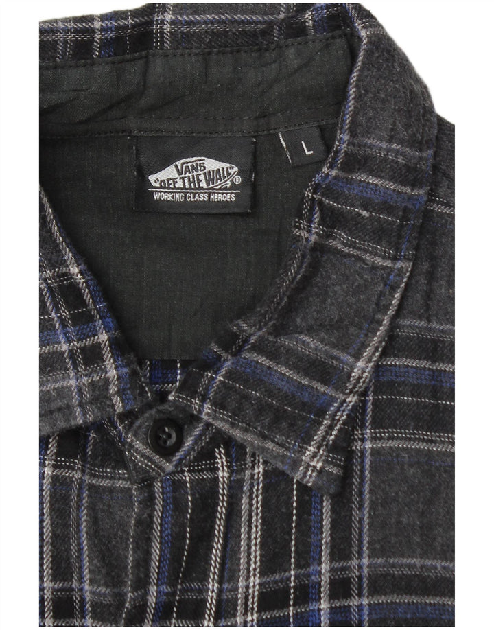 Ανδρικό φανελένιο πουκάμισο Vans μεγάλο γκρι βαμβακερό